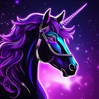 an image of a unicorn with purple mane